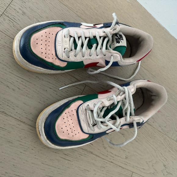 Nike Air Force 1 Low Green Pink Blue Shadow - Picture 5 of 8